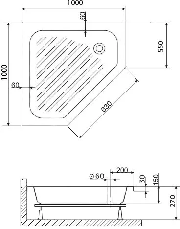 Поддон для душа RGW BТ/CL-S 16180500-51 100x100 Sancos — официальный сайт