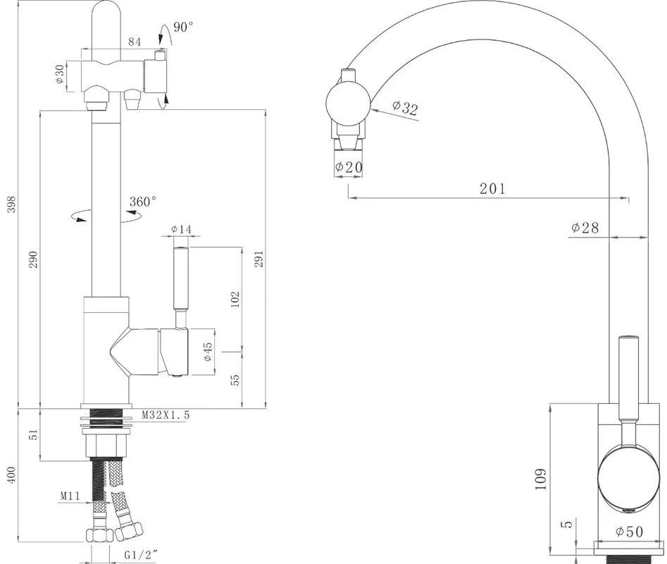 Смеситель для кухни Seaman Barcelone SSL-5226 water polish Sancos — официальный сайт