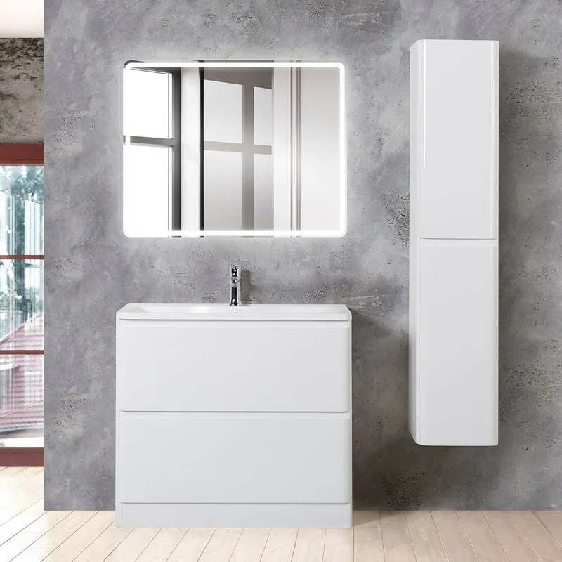 Тумба под раковину без столешницы BelBagno Albano 90 напольная, bianco lucido Sancos — официальный сайт