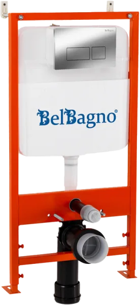 Комплект BelBagno BB026/BB041CR, с кнопкой смыва хром глянцевый Sancos — Оригинал