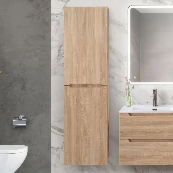 Шкаф-пенал для ванной BelBagno Etna 40 L rovere bianco Sancos — Оригинал