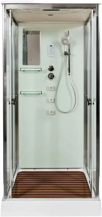 Душевая кабина DTO V8015 80х80, профиль хром, стекло прозрачное Sancos — официальный сайт