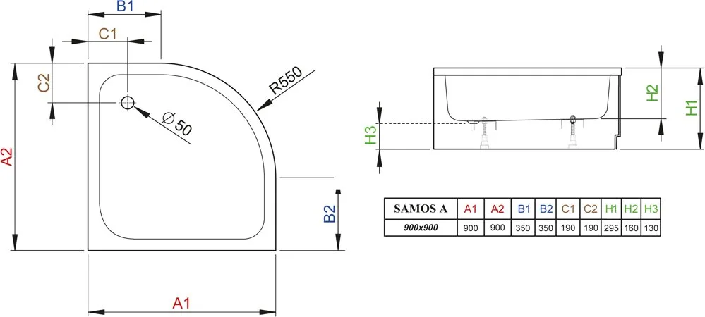 Поддон для душа Radaway Samos A900 Sancos — официальный сайт