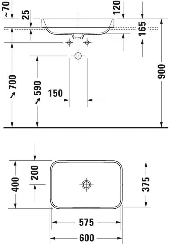 Раковина Duravit Happy D.2 Plus 2359601300 60 см, черная Sancos — официальный сайт