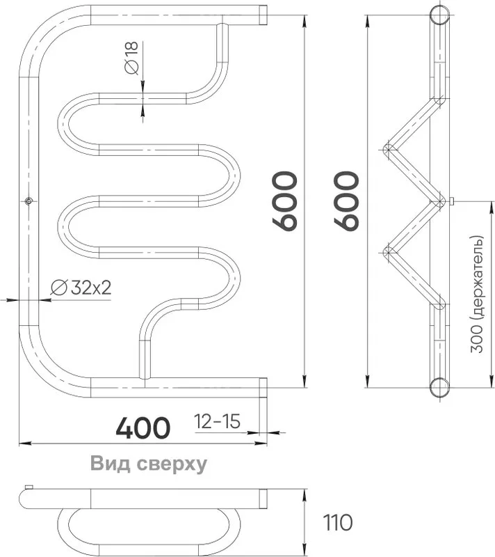 Полотенцесушитель водяной Indigo Liana FLW60-40 Sancos — официальный сайт