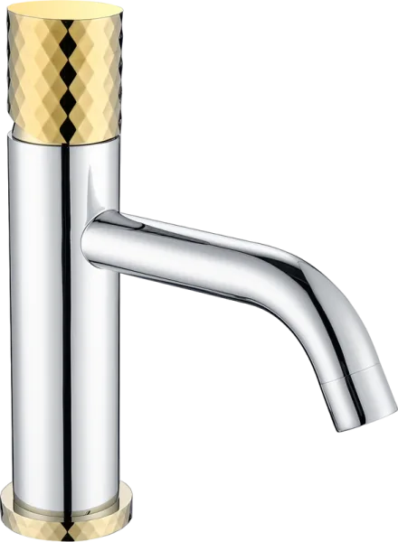 Смеситель для раковины Boheme Stick 121-CRG chrome diamond gold Sancos — Оригинал