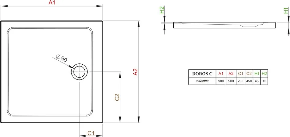 Поддон для душа Radaway Doros C900 Sancos — официальный сайт