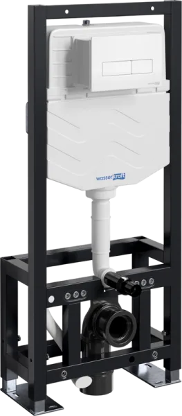 Система инсталляции для унитазов Wasserkraft Dill 61TLT.010.ME.WM03, с кнопкой смыва матовой белой Sancos — Оригинал