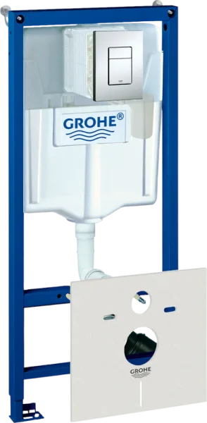 Система инсталляции для унитазов Grohe Rapid SL 38827000, 5 в 1 с кнопкой смыва Sancos — Оригинал
