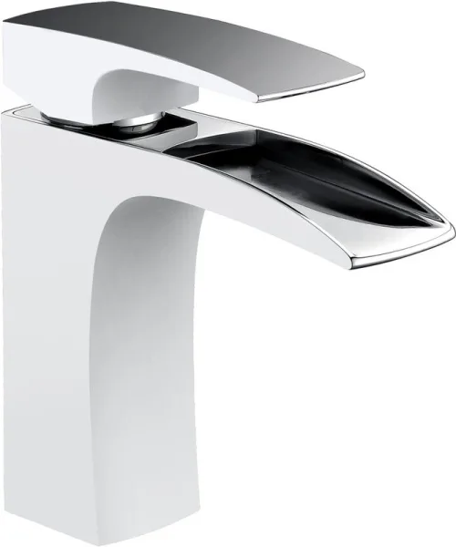 Смеситель для раковины AltroBagno Cascata 0111 BiCr белый, хром Sancos — Оригинал
