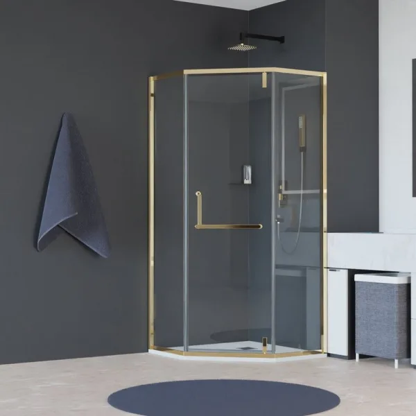 Душевой уголок RGW Hotel HO-084-Gb 90x90 профиль золото брашированное, стекло прозрачное Sancos — Оригинал