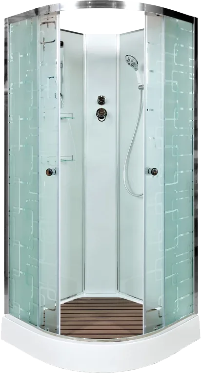 Душевая кабина DTO EM1510N 100х100, без крыши, профиль хром, стекло матовое с узором Sancos — официальный сайт