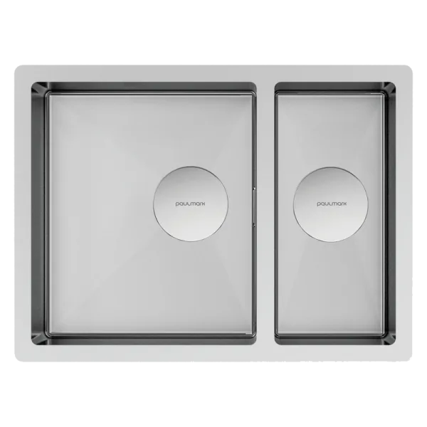 Мойка кухонная Paulmark Next 58/2S UNI PM225844-BS брашированная нержавеющая сталь Sancos — Оригинал