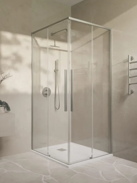 Душевой уголок Vincea Slim-N VSS-4SN8010CLBN 100x80, профиль брашированный никель Sancos — Оригинал