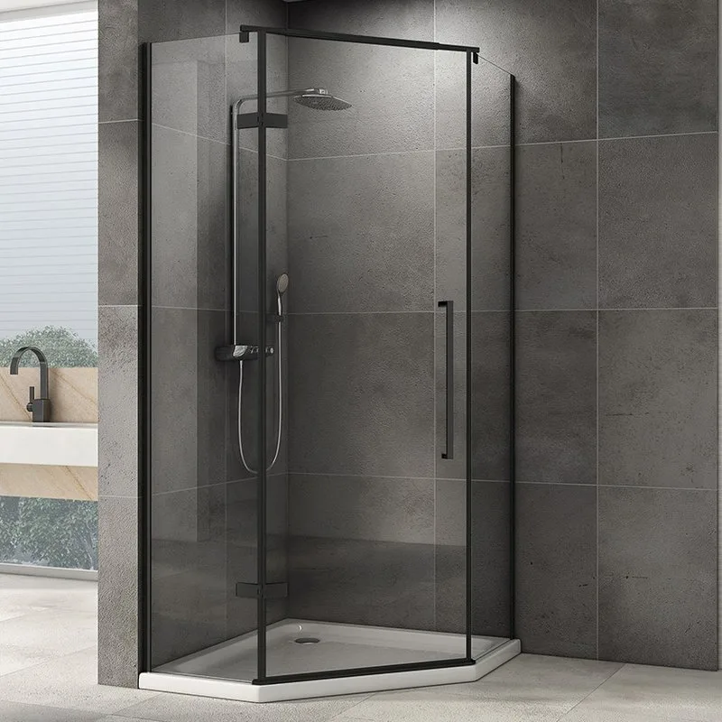 Душевой уголок Abber Ewiges Wasser AG05090B 90x90, профиль черный, стекло прозрачное Sancos — официальный сайт