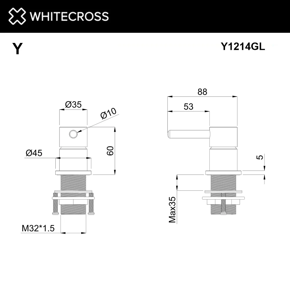 Встраиваемый смеситель для раковины WHITECROSS Y Y1214GL С ВНУТРЕННЕЙ ЧАСТЬЮ, золото Sancos — официальный сайт