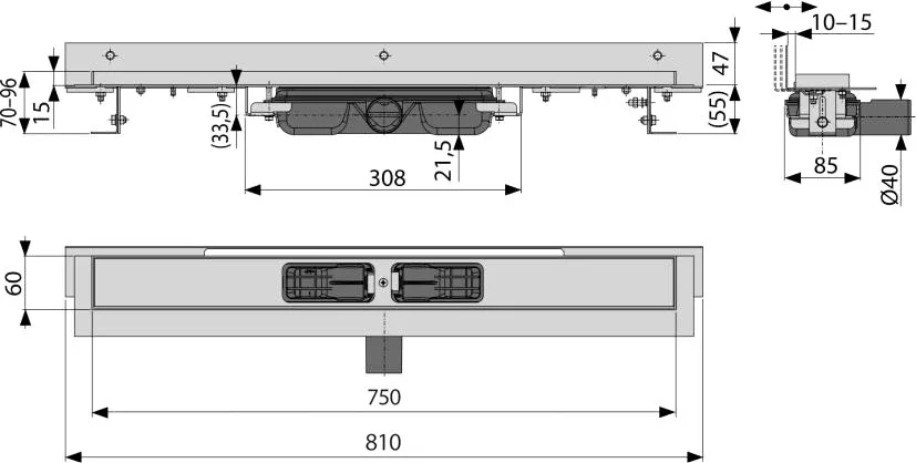 Душевой лоток AlcaPlast APZ104 -750 без решетки Sancos — официальный сайт
