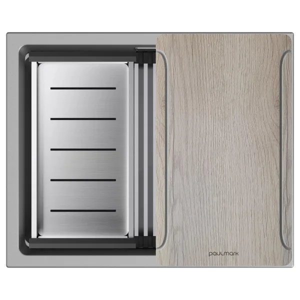 Мойка кухонная Paulmark Lumi-Multi Sink 55 Uni LU-MULTI 55-GRM серый металлик Sancos — Оригинал