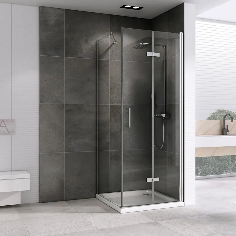 Душевой уголок Abber Zart AG08080P-S101 80х100, профиль хром, стекло прозрачное Sancos — официальный сайт