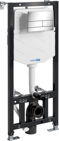 Система инсталляции для унитазов Wasserkraft Aller 10TLT.010.ME.CH04, с кнопкой смыва хром Sancos — Оригинал