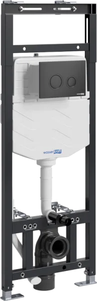 Система инсталляции для унитазов Wasserkraft Alme 15TLT.010.ME.MB01, с кнопкой смыва матовой черной Sancos — Оригинал