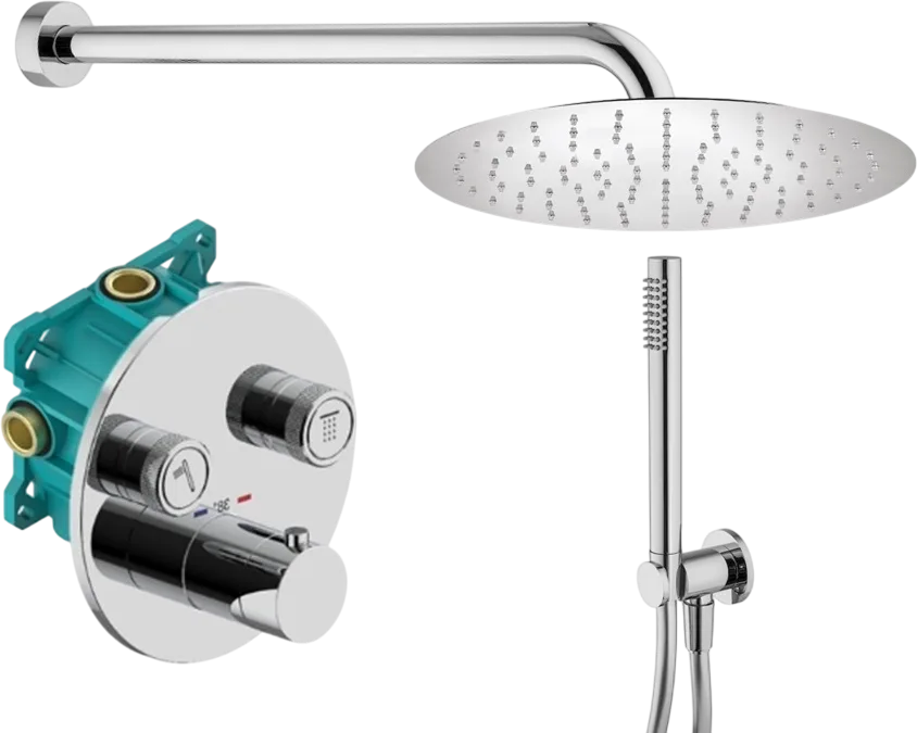 Душевой комплект Plumberia Selection PSBOX KITPSB02CRKING, С ВНУТРЕННЕЙ ЧАСТЬЮ, хром Sancos — официальный сайт