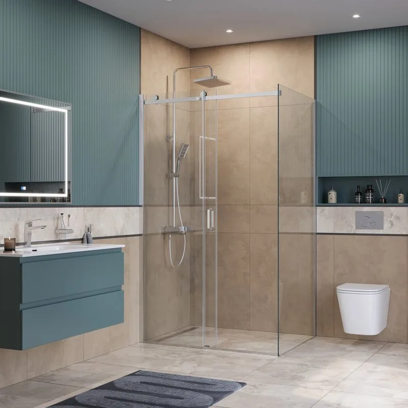 Душевой уголок BelBagno Soft Close-2 AH-1-120/100-C-Cr профиль хром Sancos — официальный сайт