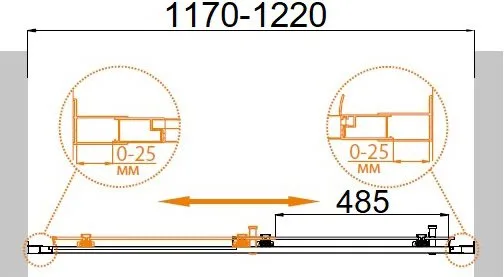 Душевая дверь в нишу Cezares Molveno BF 1 120 P Cr Sancos — официальный сайт