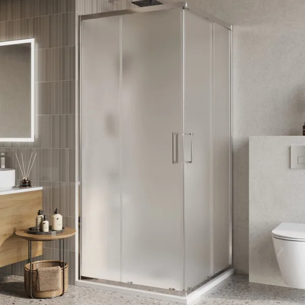 Душевой уголок BelBagno Luce A-2-90-P-Cr 90x90, профиль хром, стекло рифленое Sancos — Оригинал