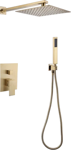 Душевой комплект Abber Daheim AF8219G, С ВНУТРЕННЕЙ ЧАСТЬЮ, золотой матовый Sancos — Оригинал
