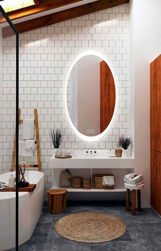Зеркало Art&Max Ovale 65х105 с подсветкой Sancos — официальный сайт