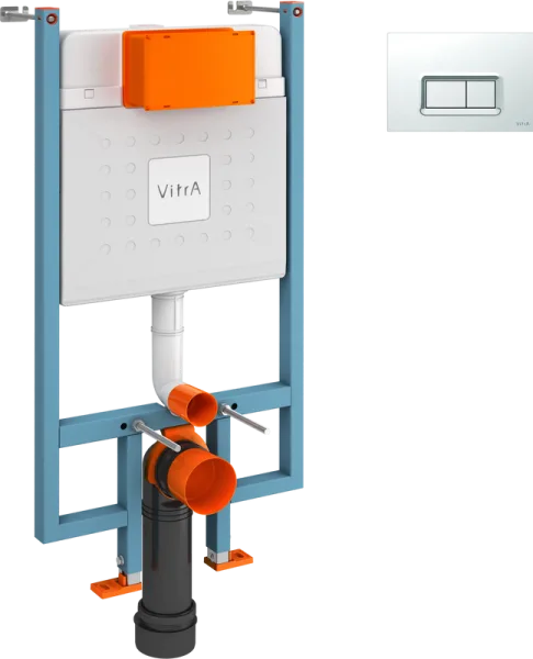Система инсталляции для унитазов VitrA V-Fix Core 738-5800-01, с кнопкой смыва 740-0680 хром Sancos — Оригинал