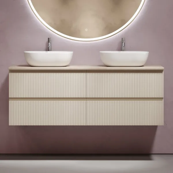 Тумба с раковиной Sancos Snob T 140 beige soft, столешница бежевая TT140A2X, раковина CN6009 Sancos — Оригинал