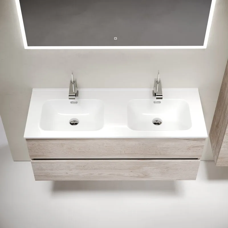 Тумба с раковиной Sancos Urban 120 см двойная, дуб галифакс натуральный Sancos — официальный сайт
