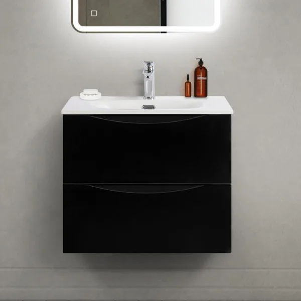 Тумба под раковину без столешницы BelBagno Marino-cer-mini 60 подвесная, nero lucido Sancos — Оригинал
