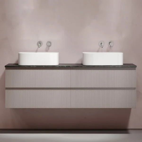 Тумба с раковиной Sancos Snob T 160 doha soft, столешница черный мрамор TT160A1, раковина CN6052 Sancos — Оригинал