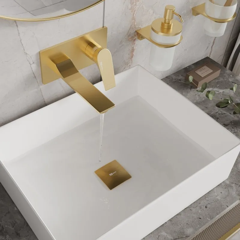 Смеситель для раковины Wasserkraft Aisch 5530 С ВНУТРЕННЕЙ ЧАСТЬЮ, матовое золото Sancos — официальный сайт