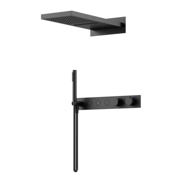Душевой комплект Sancos Linn SC9023MB С ВНУТРЕННЕЙ ЧАСТЬЮ, черный матовый Sancos — Оригинал