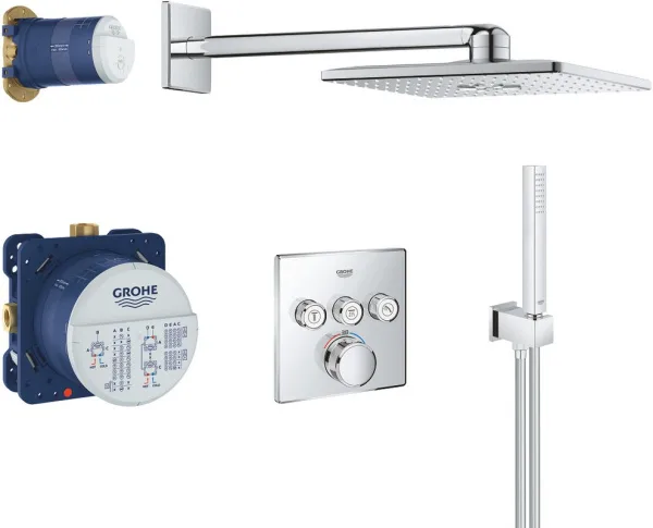 Душевой комплект Grohe Grohtherm SmartControl 34706000, С ВНУТРЕННЕЙ ЧАСТЬЮ Sancos — Оригинал