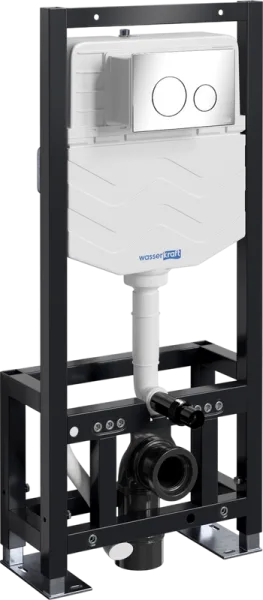 Система инсталляции для унитазов Wasserkraft Dill 61TLT.010.ME.CH02, с кнопкой смыва хром Sancos — Оригинал