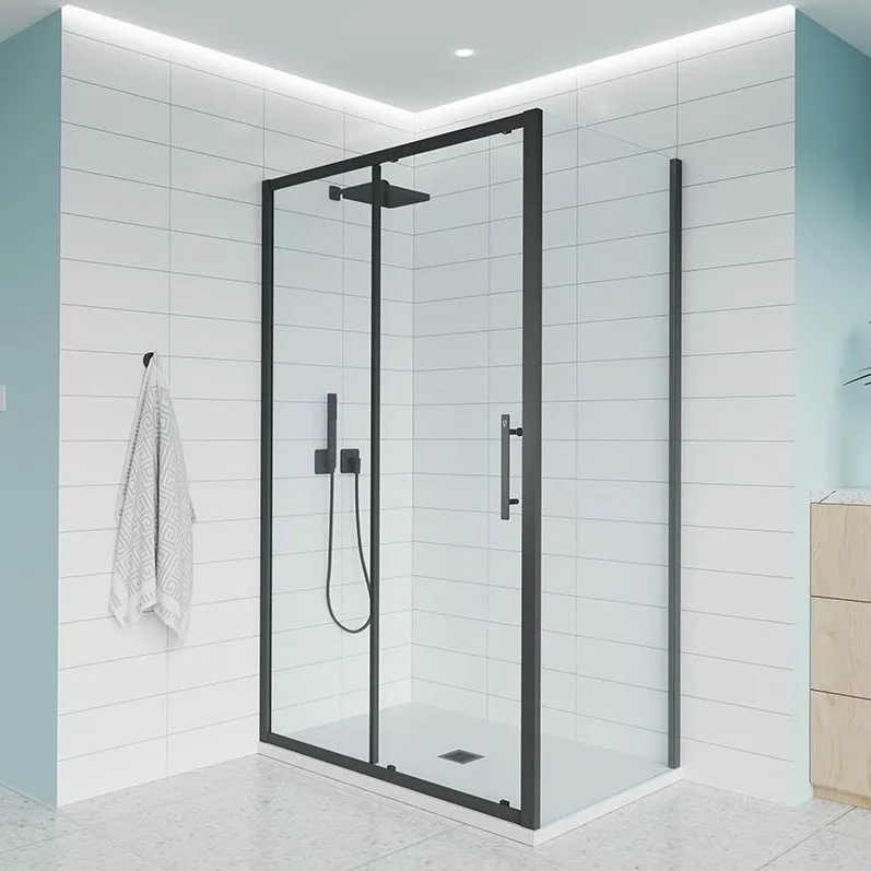 Душевой уголок Veconi Evo 100SP B 120х100 см, профиль матовый черный, стекло прозрачное Sancos — официальный сайт