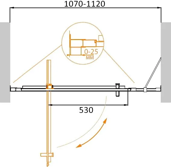 Душевая дверь в нишу Cezares Molveno BA 11 80+30 C Cr IV Sancos — официальный сайт