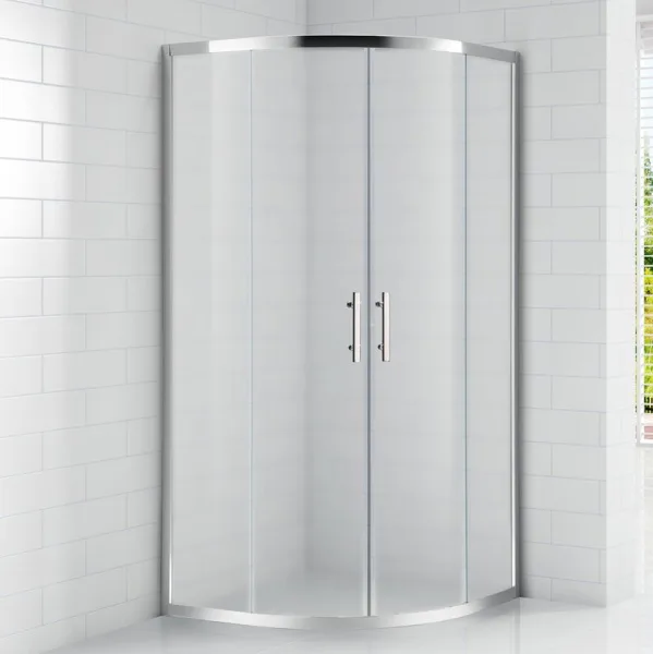 Душевой уголок Cezares Eco O-R-2 90x90, профиль хром, стекло текстурное Sancos — Оригинал