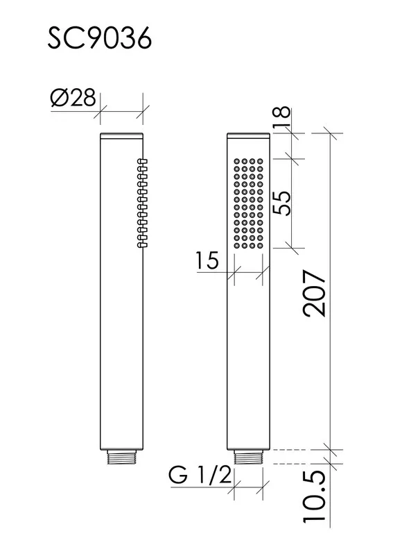 Душевая лейка Sancos Stick SC9036CH хром Sancos — официальный сайт
