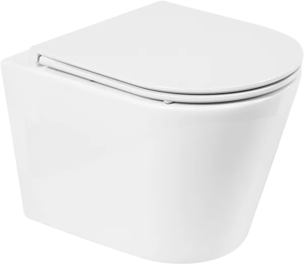Унитаз подвесной BelBagno Flay-r BB053CHR BB870SC с микролифтом, безободковый, глянцевый белый Sancos — Оригинал