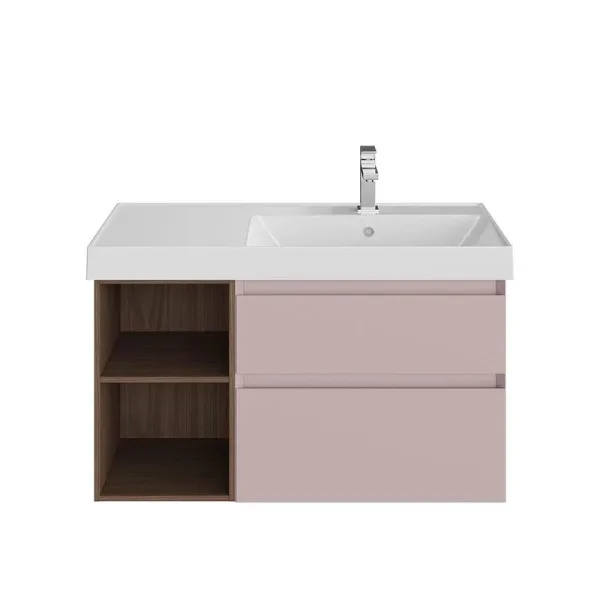 Тумба под раковину без столешницы KERAMA MARAZZI Cubo 90, правая подвесная, с ящиками и полкой, маль Sancos — Оригинал