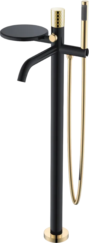 Напольный смеситель для ванны с душем Boheme Stick 129-BG, black diamond gold Sancos — официальный сайт