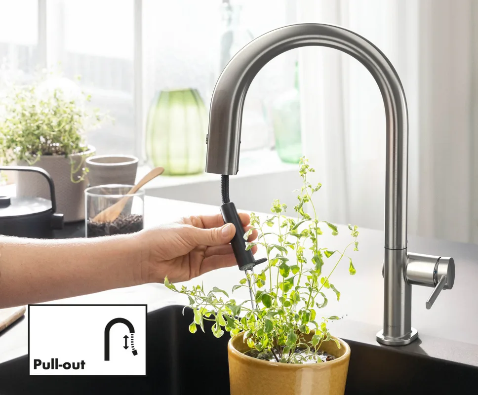 Смеситель для кухни Hansgrohe Aqittura M91 76803000 хром Sancos — официальный сайт