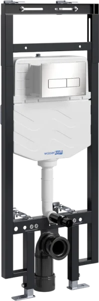 Система инсталляции для унитазов Wasserkraft Dinkel 58TLT.010.ME.BN03, с кнопкой смыва никель Sancos — Оригинал