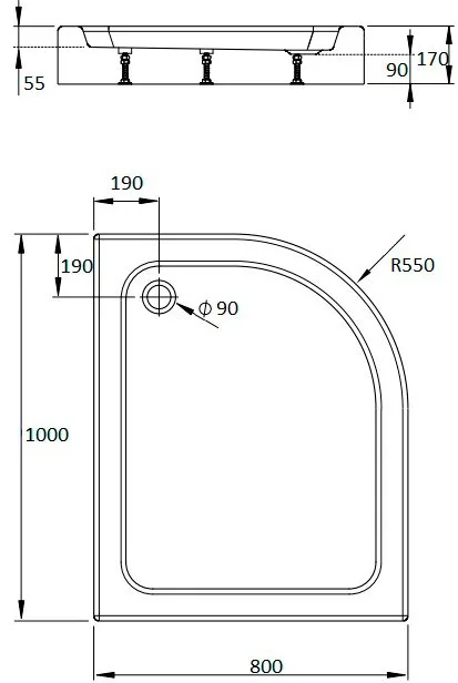 Поддон для душа Radaway Laros E Compact 100x80, L Sancos — официальный сайт